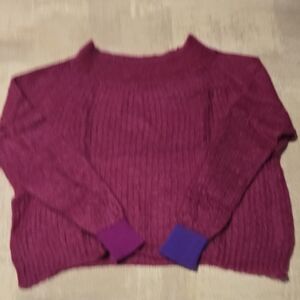 Diesel Women's Magenta and Purple Cowl Sweater